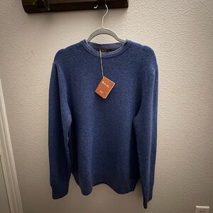 Loro Piana Cashmere City Pull Blue Crewneck Sweater